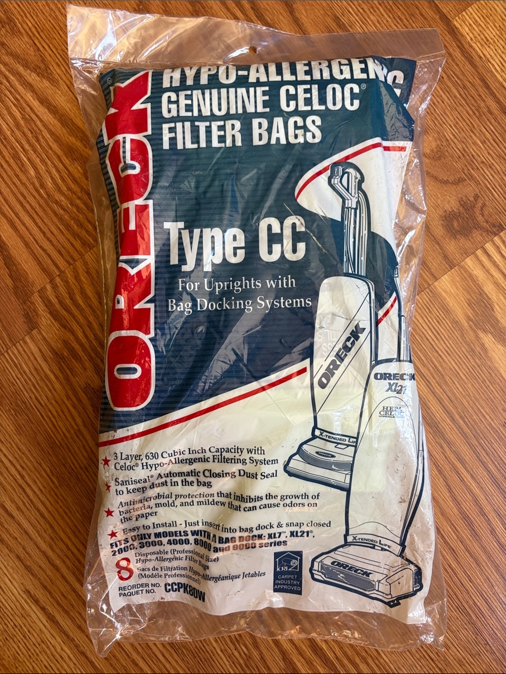 Oreck Type CC Hypo-Allergenic Vacuum Bags - White
